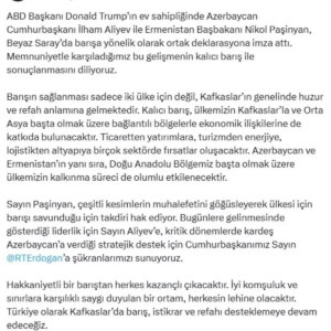 turkiyeden azerbaycan ermenistan baris deklarasyonuna destek pHfMmiSw