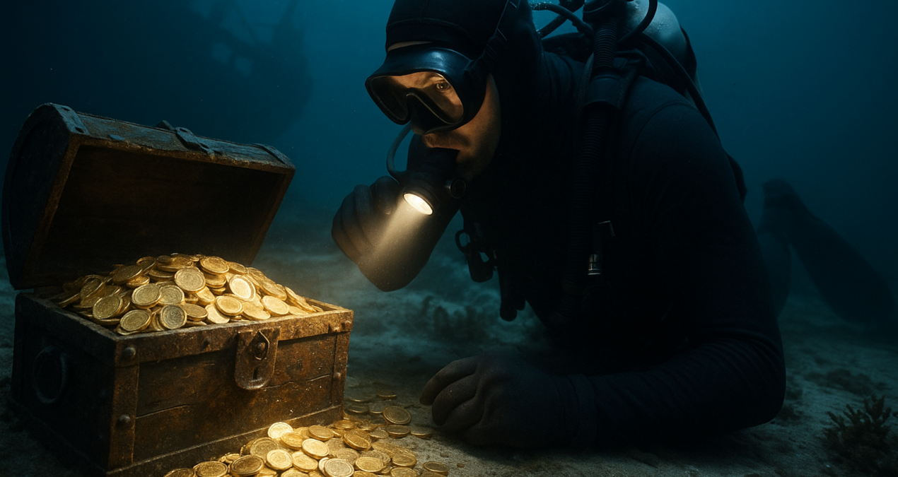 ogrendigi yontemle suyun altinda 1 milyon dolarlik madeni para buldu gnClVD8O.jpg