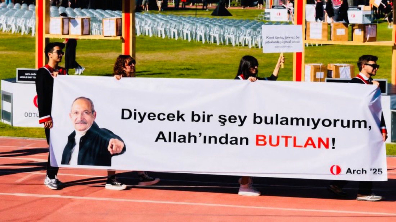 ODTÜ pankartları yine olay oldu! Bu sene Erdoğan değil Kılıçdaroğlu’nu yazdılar